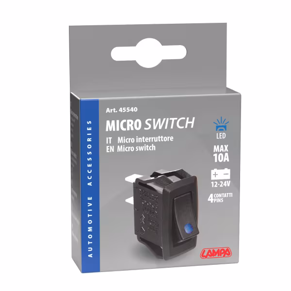 Lampa Micro interruttore con spia a Led - 12/24V