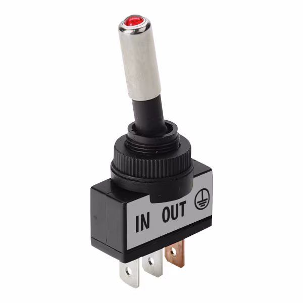 Lampa Interruttore a leva tipo Racing, in alluminio con spia a Led -  12/24V