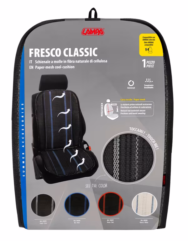 Lampa Fresco-Classic, schienale a molle in fibra naturale di cellulosa
