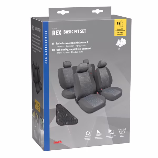 Lampa Rex Basic-Fit, set fodere coordinate in jacquard, universali - Antracite