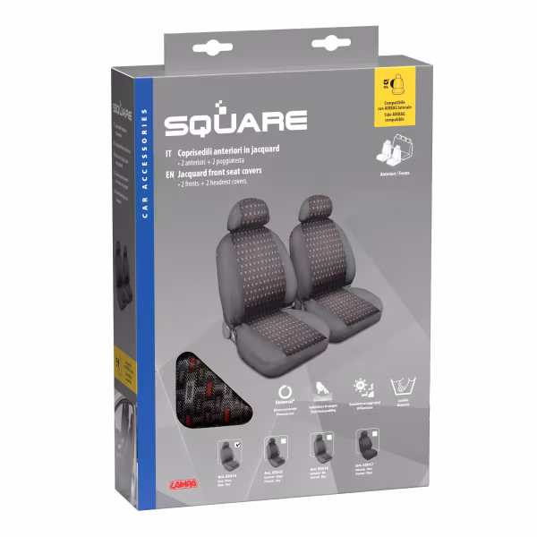 Lampa Square, coppia coprisedili anteriori in jacquard