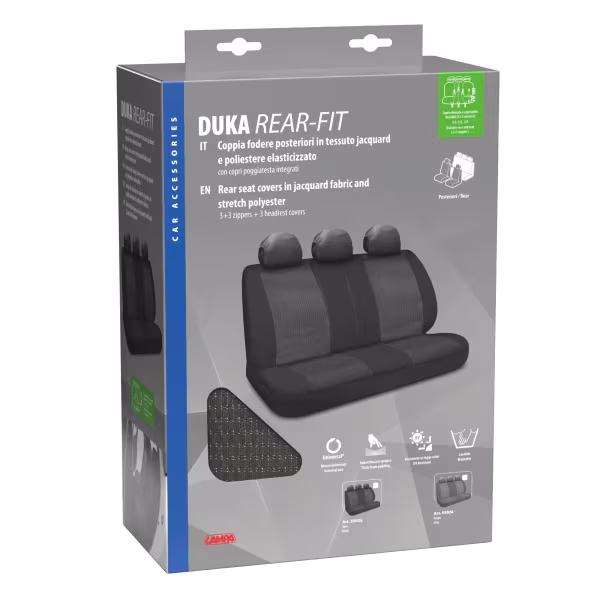 Lampa Duka Rear-Fit, coprisedile posteriore in tessuto jacquard e poliestere elasticizzati