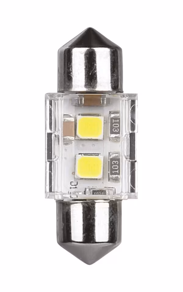 Pilot 12/24V Pro-User Series - 12,5x31 mm - SV8,5-8 - 1 pz  - Scatola - Bianco - Doppia polarità - Resistenza incorporata