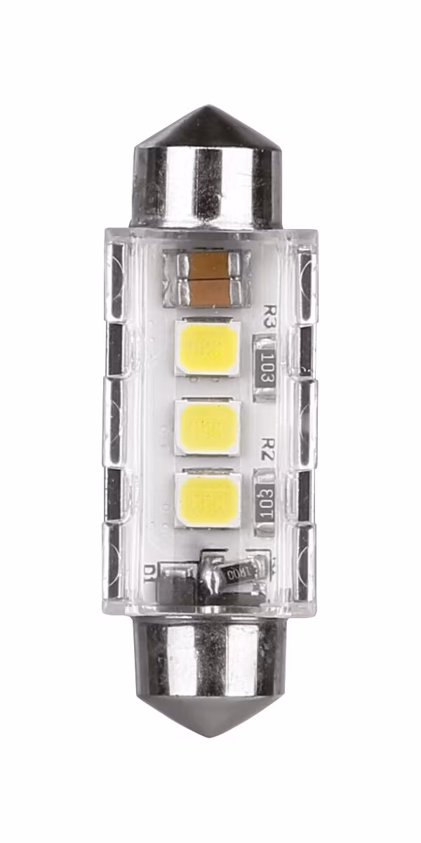 Pilot 12/24V Pro-User Series - 12,5x36 mm - SV8,5-8 - 1 pz  - Scatola - Bianco - Doppia polarità - Resistenza incorporata