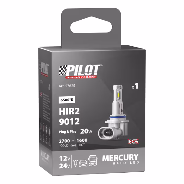 Pilot 12/24V Halo Led Mercury Series, kit conversione a Led - (HIR2) - 20W - PX22d - 1 pz  - Scatola