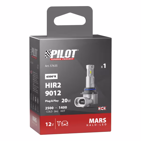 Pilot 12V Halo Led Mars Series, kit conversione a Led - (HIR2) - 20W - PX22d - 1 pz  - Scatola