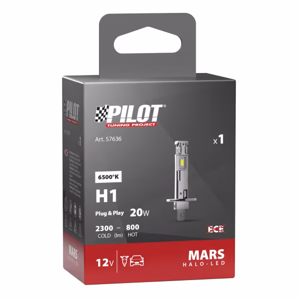 Pilot 12V Halo Led Mars Series, kit conversione a Led - (H1) - 20W - P14,5s - 1 pz  - Scatola