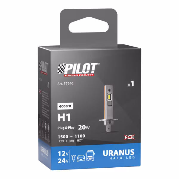 Pilot 12/24V Halo Led Uranus Series, kit conversione a Led - (H1) - 11W - P14,5s - 1 pz  - Scatola