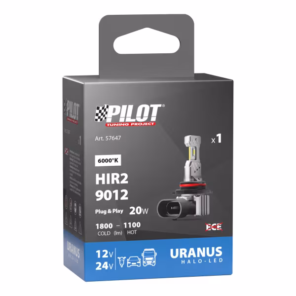 Pilot 12/24V Halo Led Uranus Series, kit conversione a Led - (HIR2) - 20W - PX22d - 1 pz  - Scatola