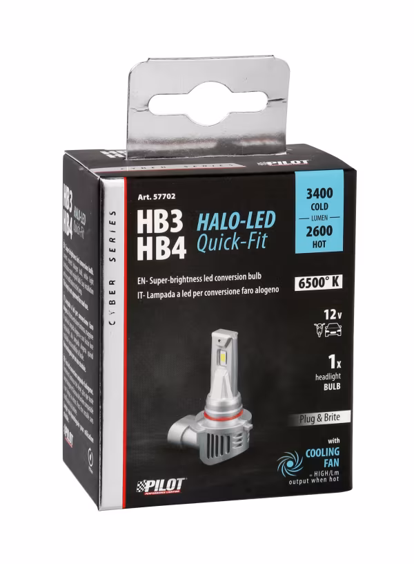 Pilot 12V Halo Led Cyber Series Quick-Fit - (HB3-HB4) - 36W - P20d/P22d - 1 pz  - Scatola