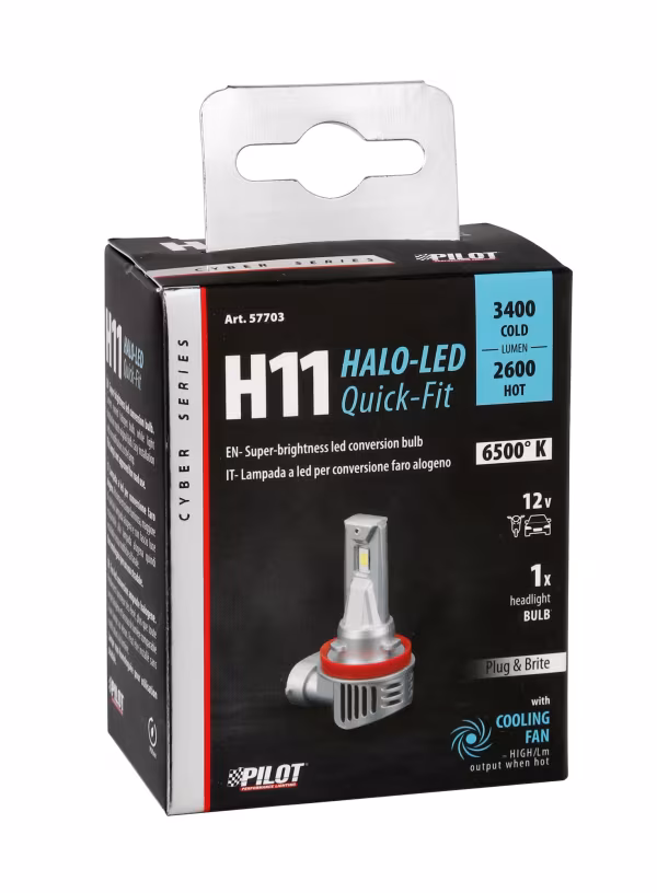 Pilot 12V Halo Led Cyber Series Quick-Fit - (H11) - 36W - PGJ19-2 - 1 pz  - Scatola