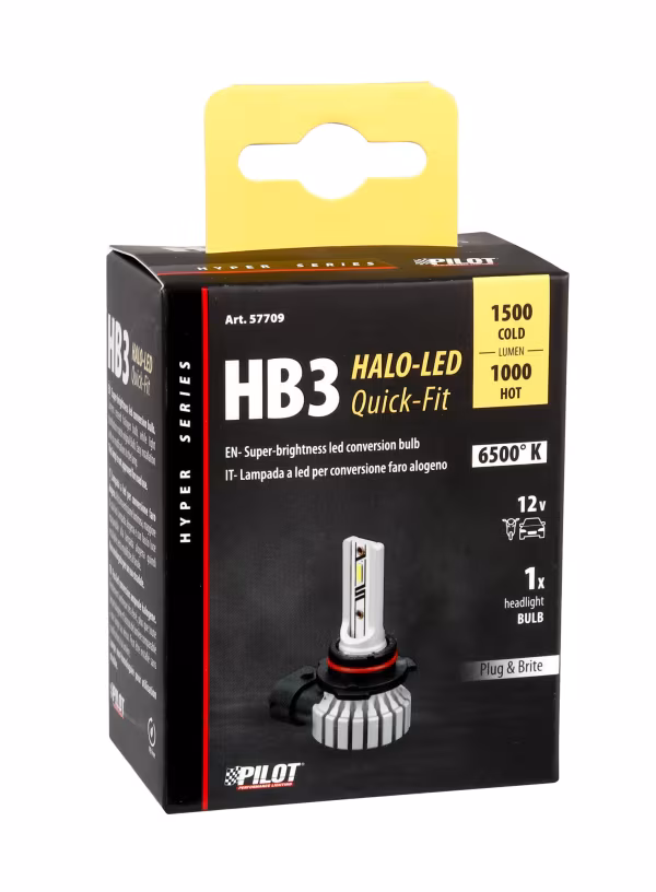 Pilot 12V Halo Led Hyper Series Quick-Fit - (HB3) - 15W - P20d - 1 pz  - Scatola