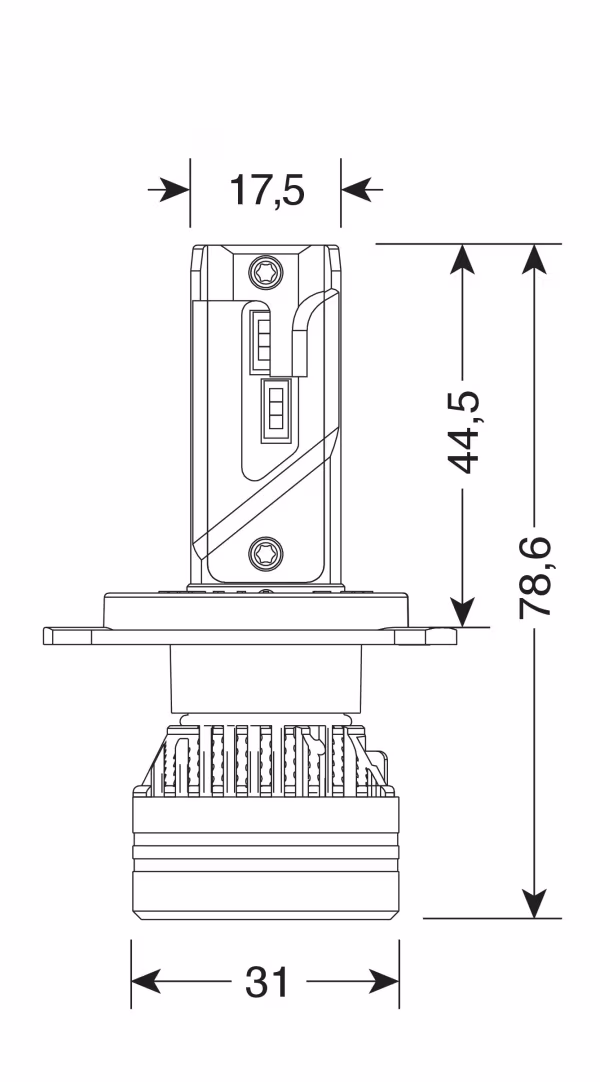 Pilot 12/24V Halo Led Serie 9 Ultra Power Compact - (H4) - 45W - P43t - 2 pz  - Scatola