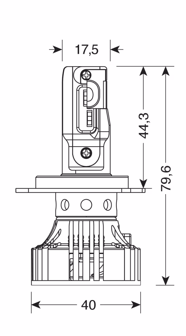Pilot 12/24V Halo Led Serie 7 Compact - (H4) - 36W - P43t - 2 pz  - Scatola