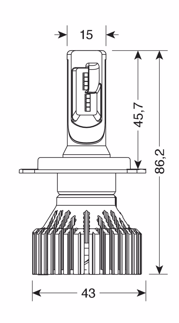 Pilot 12/24V Halo Led Serie 6 Standard - (H4) - 30W - P43t - 2 pz  - Scatola