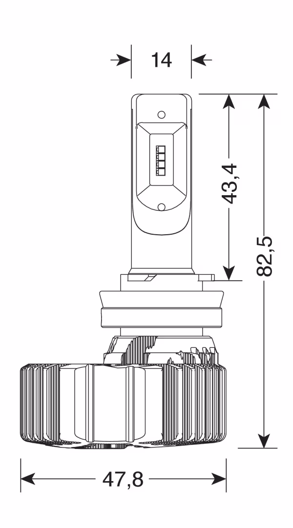 Pilot 12/24V Halo Led Serie 4 Fit-Master - (H8-H9-H11-H16) - 25W - PGJ19-X - 2 pz  - Scatola