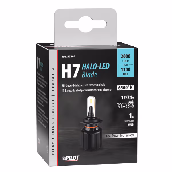 Pilot 12/24V Halo Led Serie 3 Blade - (H7) - 20W - PX26d - 1 pz  - Scatola