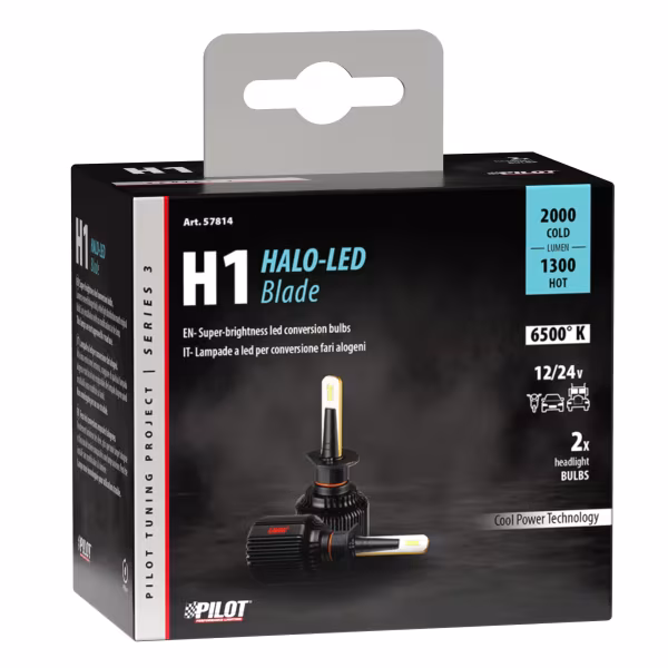 Pilot 12/24V Halo Led Serie 3 Blade - (H1) - 16W - P14,5s - 2 pz  - Scatola