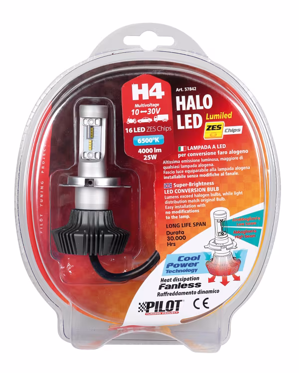Pilot 12/24V Halo Led Serie 1 - (H4) - 25W - P43t - 1 pz  - D/Blister