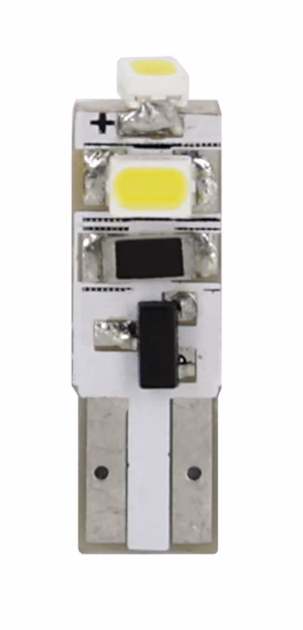 Pilot 12V Hyper-Led 3 - 3 SMD x 1 chip - (T5) - W2x4,6d - 2 pz  - Scatola - Bianco