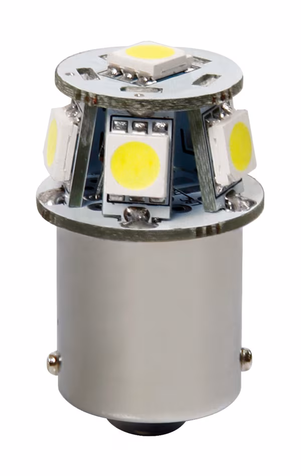 Pilot 12V Led Series - 6 SMD x 3 chips - (P21W) - BA15s - 1 pz  - Scatola - Bianco - Doppia polarità