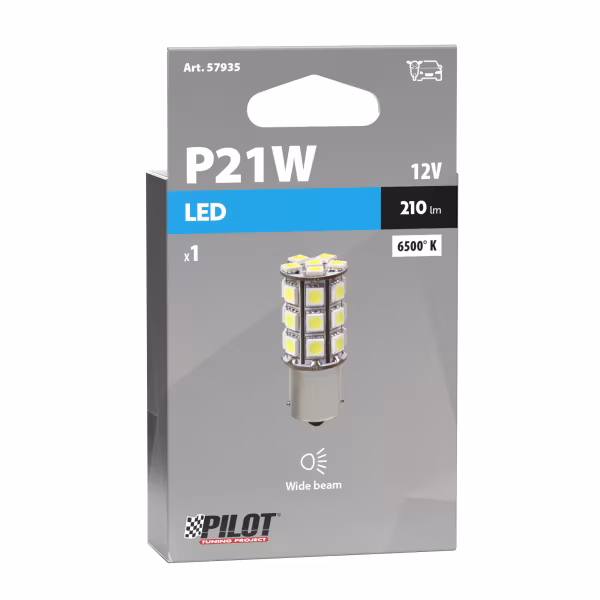 Pilot 12V Led Series - 27 SMD x 3 chips - (P21W) - BA15s - 1 pz  - Scatola - Bianco