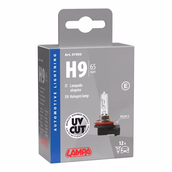 Lampa 12V Lampada alogena - H9 - 65W - PGJ19-5 - 1 pz  - Scatola