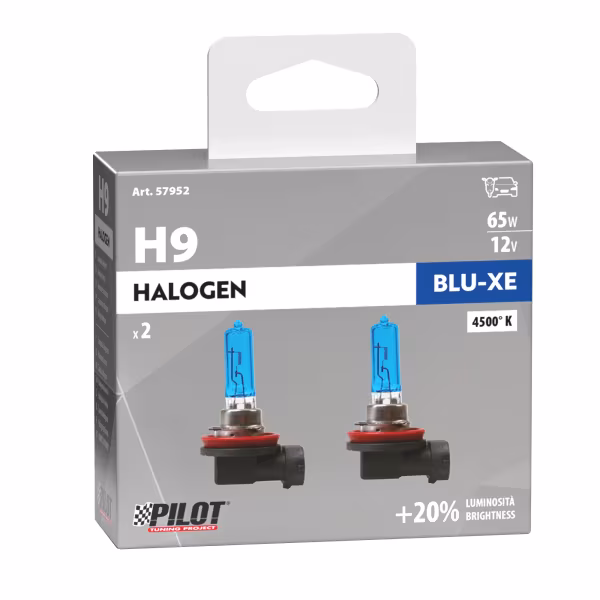 Pilot 12V Lampada alogena Blu-Xe - H9 - 65W - PGJ19-5 - 2 pz  - Scatola