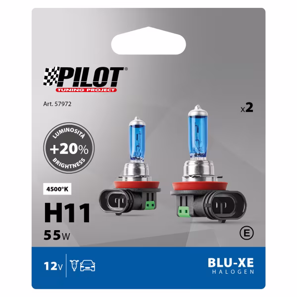 Pilot 12V Lampada alogena Blu-Xe - H11 - 55W - PGJ19-2 - 2 pz  - Scatola