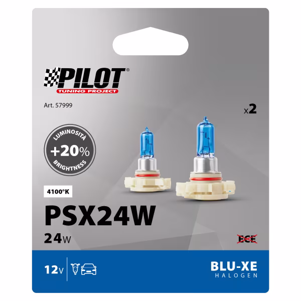 Pilot 12V Lampada alogena Blu-Xe - PSX24W - 24W - PG20-7 - 2 pz  - Scatola