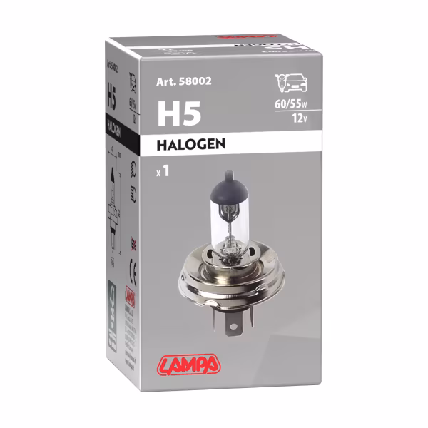 Lampa 12V Lampada alogena - H5 - 60/55W - P45t - 1 pz  - Scatola