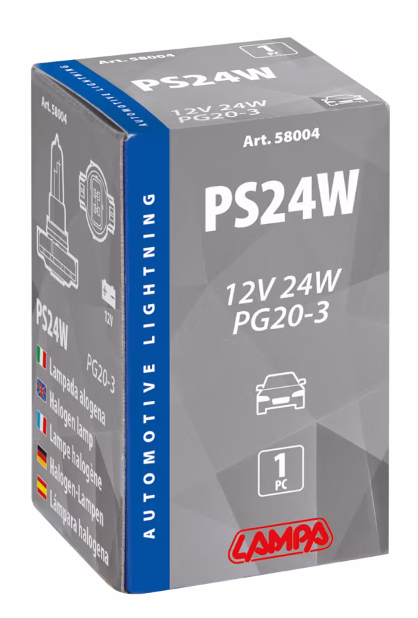 Lampa 12V Lampada alogena - PS24W - 24W - PG20-3 - 1 pz  - Scatola