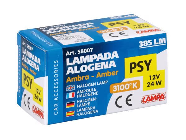 Lampa 12V Lampada alogena - PSY24W - 24W - PG20-4 - 1 pz  - Scatola - Arancio