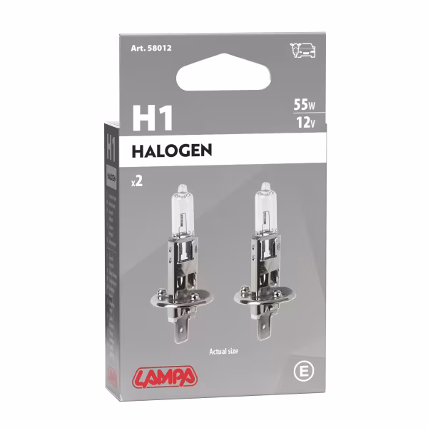 Lampa 12V Lampada alogena - H1 - 55W - P14,5s - 2 pz  - Scatola