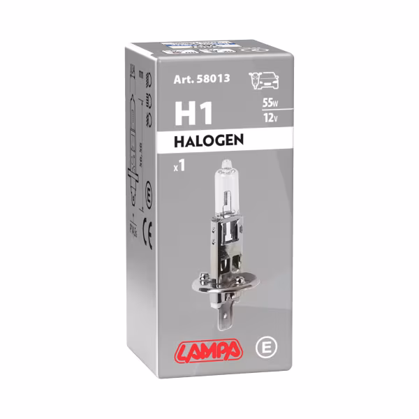 Lampa 12V Lampada alogena - H1 - 55W - P14,5s - 1 pz  - Scatola