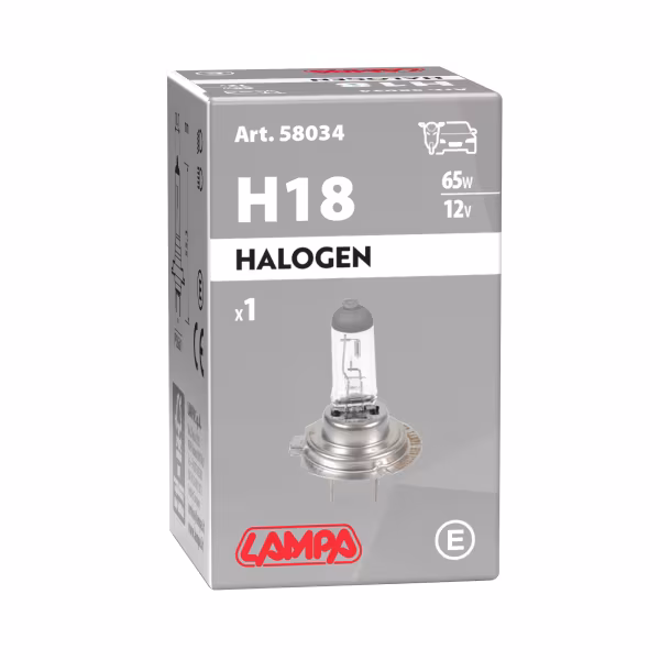Lampa 12V Lampada alogena - H18 - 65W - PY26d-1 - 1 pz  - Scatola