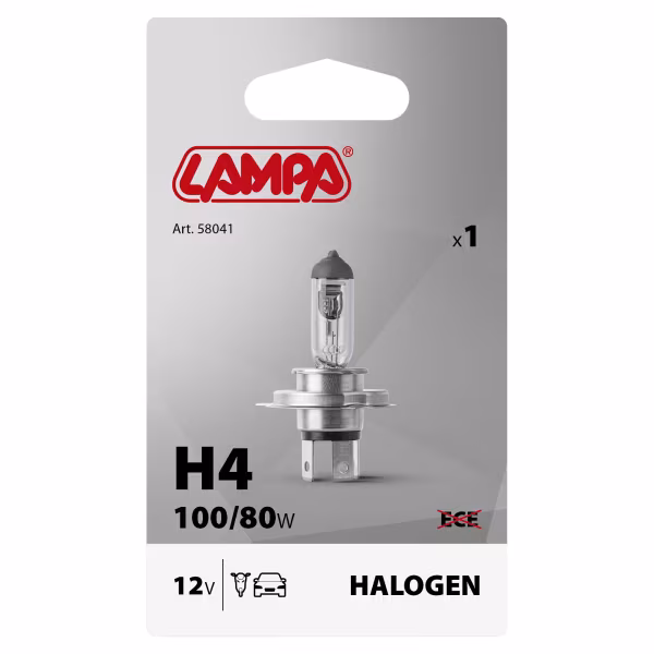 Lampa 12V Lampada alogena - (H4) - 100/80W - P43t - 1 pz  - Scatola