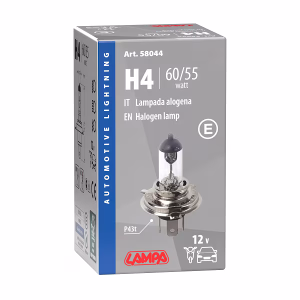 Lampa 12V Lampada alogena - H4 - 60/55W - P43t - 1 pz  - Scatola