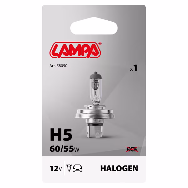 Lampa 12V Lampada alogena - H5 - 60/55W - P45t - 1 pz  - Scatola