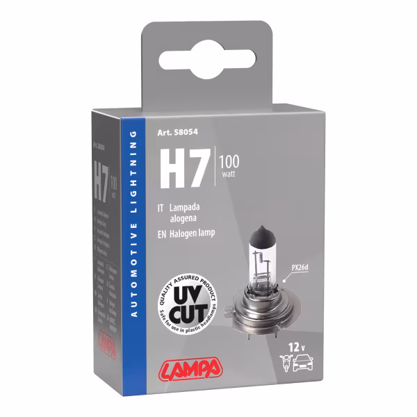Lampa 12V Lampada alogena - (H7) - 100W - PX26d - 1 pz  - Scatola