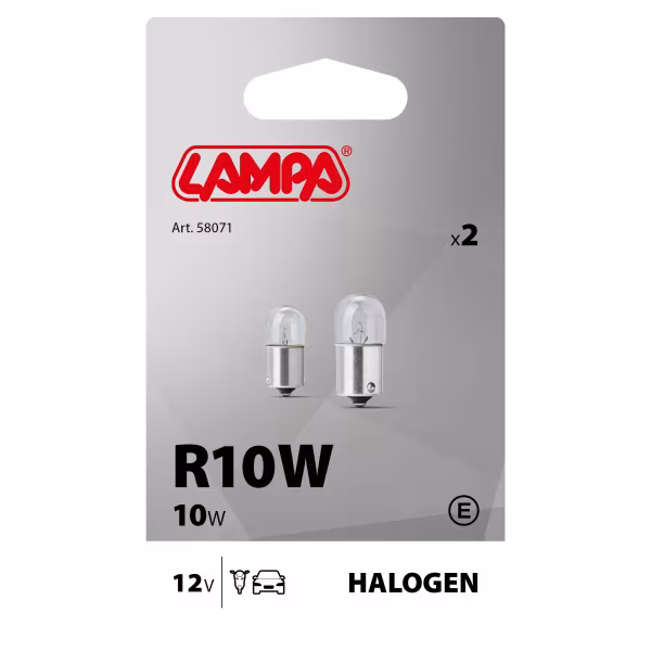 Lampa 12V Lampada sferica - R10W - 10W - BA15s - 2 pz  - Scatola