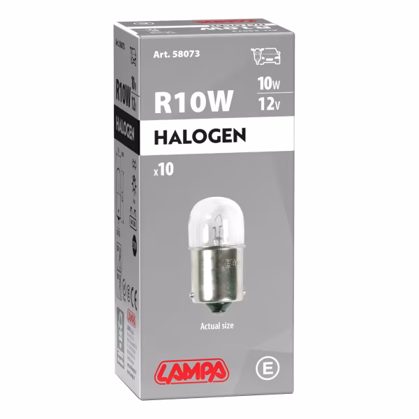 Lampa 12V Lampada sferica - R10W - 10W - BA15s - 10 pz  - Scatola