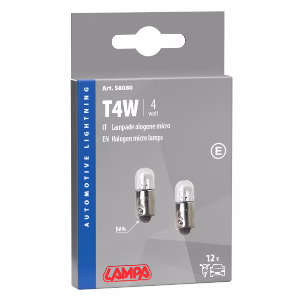 Lampa 12V Lampada micro - T4W - 4W - BA9s - 2 pz  - Scatola