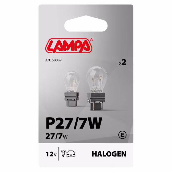 Lampa 12V Lampada 2 filamenti - P27/7W - 27/7W - W2,5x16q - 2 pz  - Scatola
