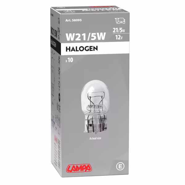 Lampa 12V Lampada con zoccolo vetro - W21/5W - 21/5W - W3x16q - 10 pz  - Scatola