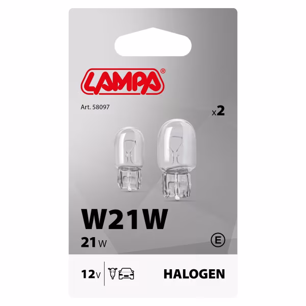 Lampa 12V Lampada con zoccolo vetro - W21W - 21W - W3x16d - 2 pz  - Scatola