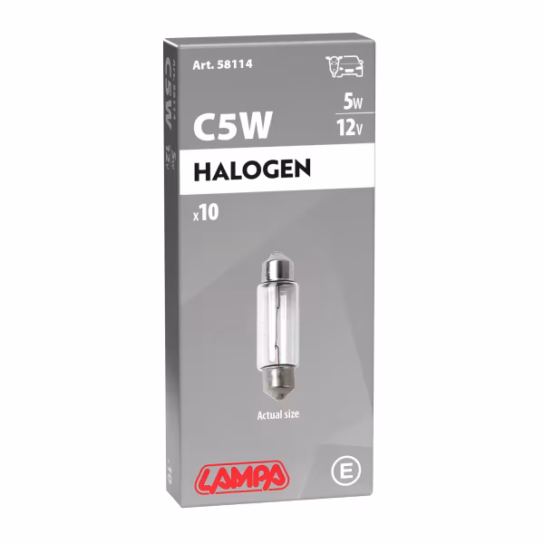 Lampa 12V Lampada siluro - C5W - 11x35 mm - 5W - SV8,5-8 - 10 pz  - Scatola