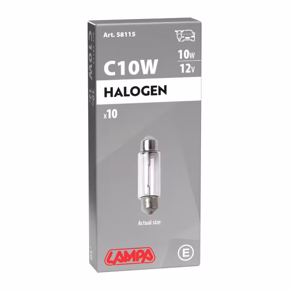 Lampa 12V Lampada siluro - C10W - 11x35 mm - 10W - SV8,5-8 - 10 pz  - Scatola