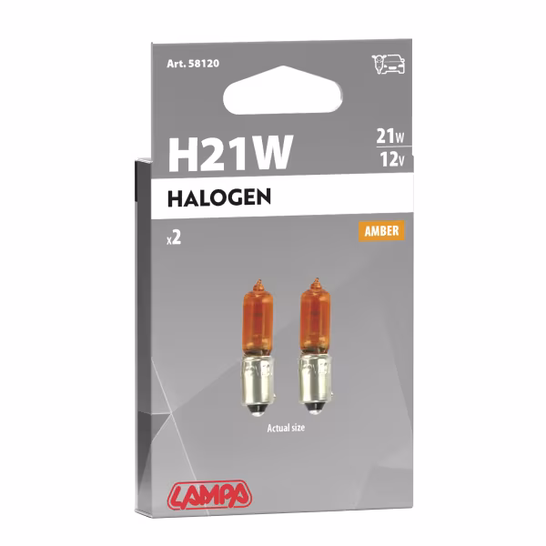 Lampa 12V Lampada alogena micro - HY21W - 21W - BAY9s - 2 pz  - Scatola - Arancio