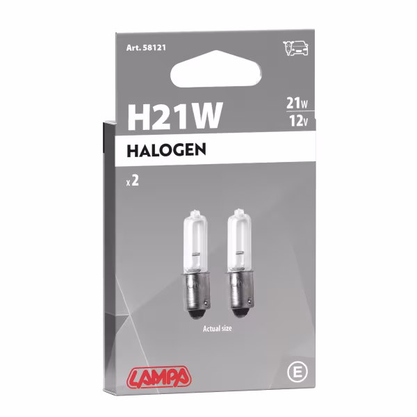 Lampa 12V Lampada alogena micro - H21W - 21W - BAY9s - 2 pz  - Scatola
